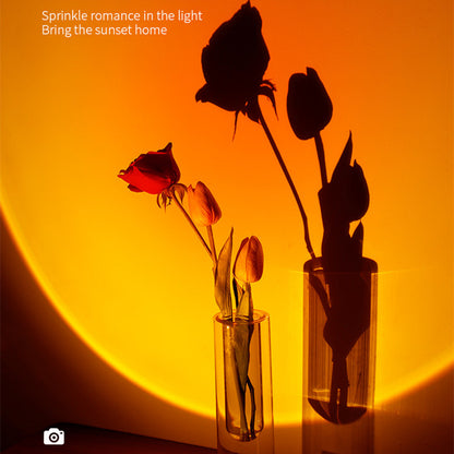 2-in-1 Wireless Sunset Lamp Humidifier – 300ML Quiet Cool Mist Diffuser with Ambient Light